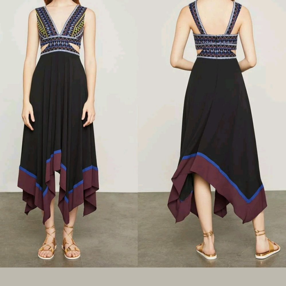 Bcbgmaxazria embroidered handkerchief cutouts